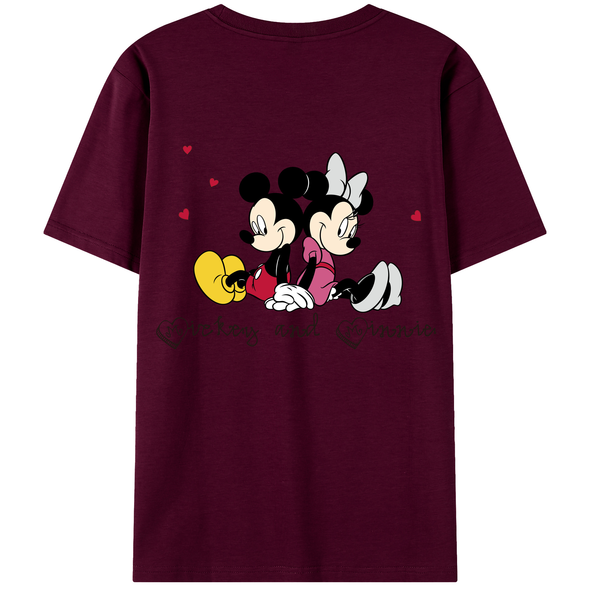 （画像用） ミッキーマウス Mickey Mouse レディース半袖Tシャツ(バックプリント)
